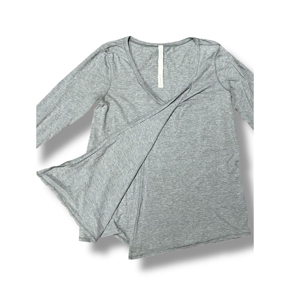 Lululemon, Women's Gray Long Sleeve Top, "Knot a Problem Long Sleeve," Size 8 - Picture 3 of 9